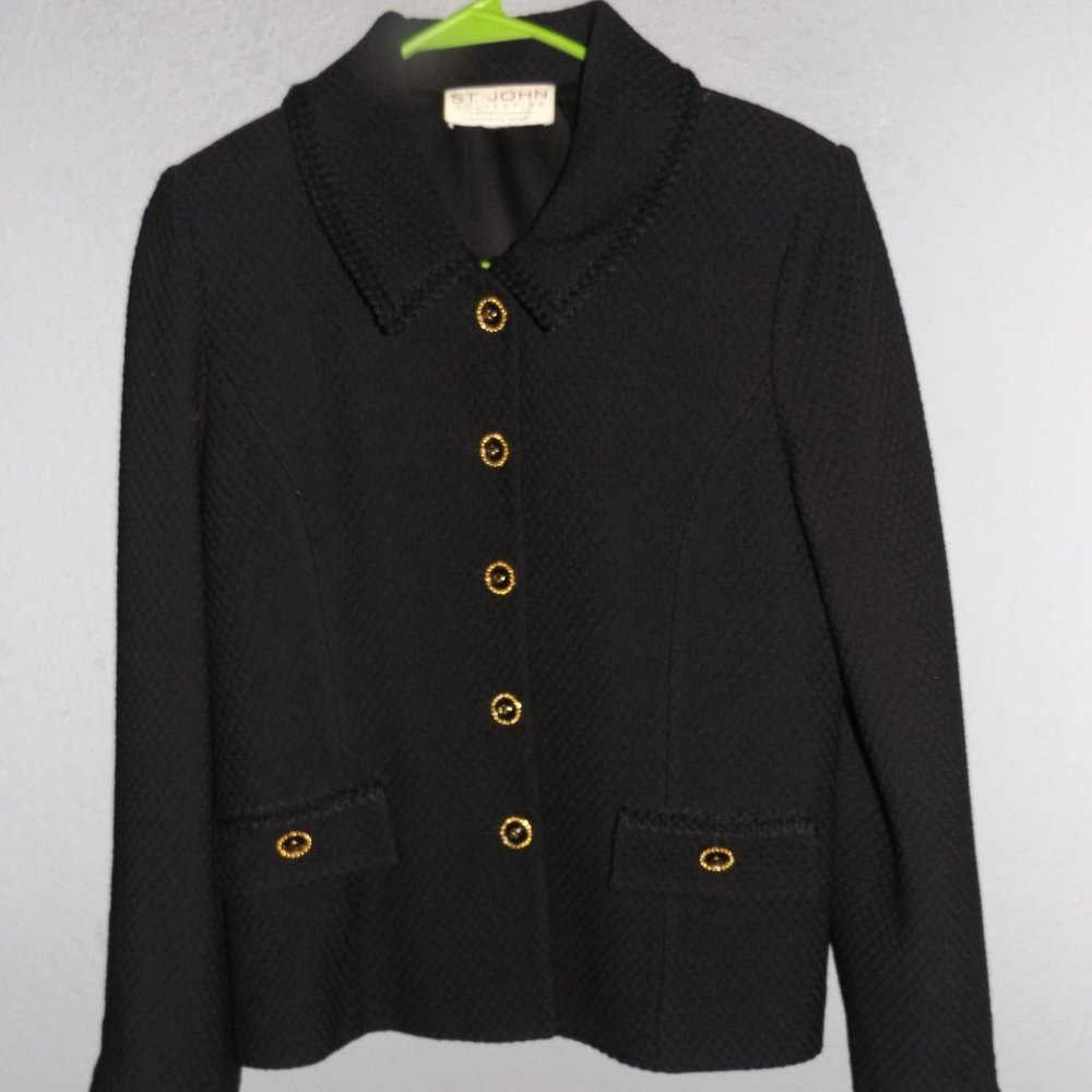 st. john collection black boucle size MED 8-10